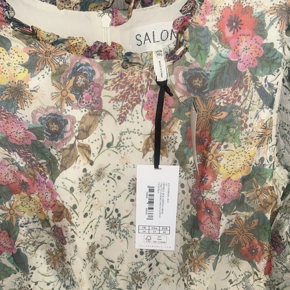 AVA-B RUFFLE FLORAL PRINT DRESS IN DANDELION - Picture 8 of 8